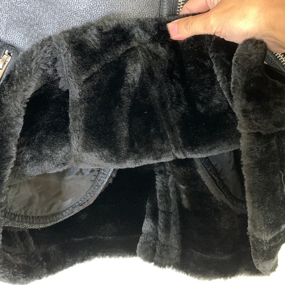 NWT. Zara Faux Fur Leather Double Faced Moto Biker Jacket Women’s-XL. - Picture 15 of 16